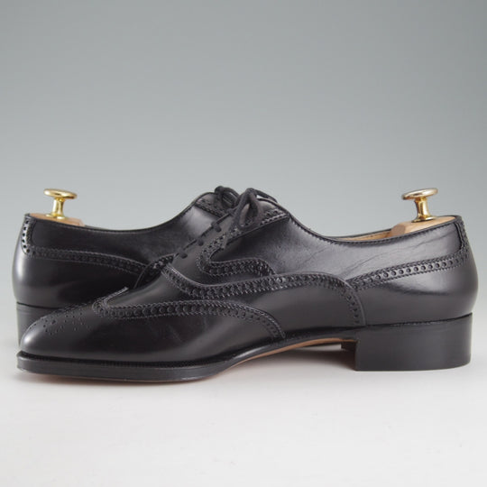 未使用★(伊)タニノクリスチー SIZE 6.5【貴重★デッドストック品/フルブローグ】カーフ/黒/メンズ/TANINO CRISCI★o816