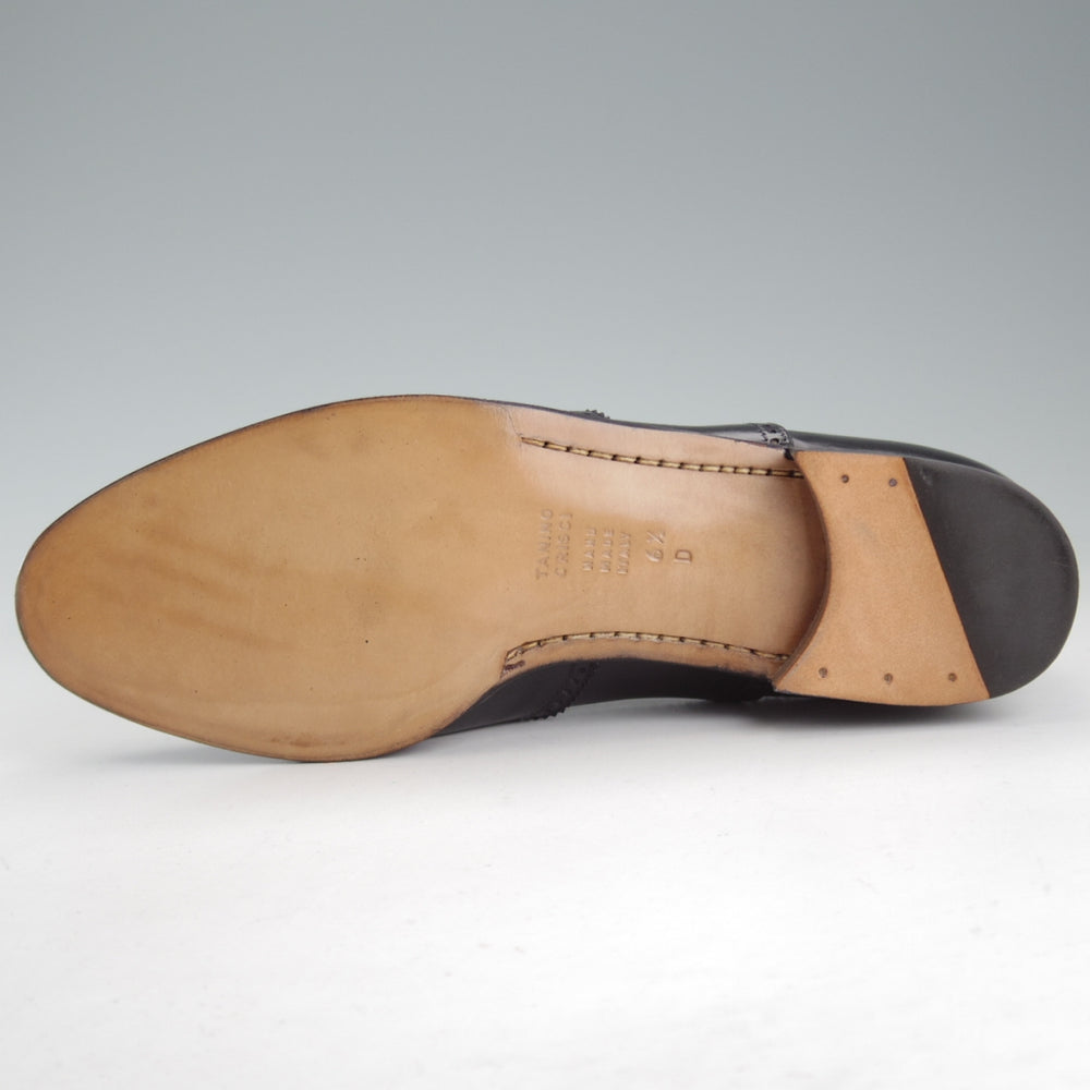 未使用★(伊)タニノクリスチー SIZE 6.5【貴重★デッドストック品/フルブローグ】カーフ/黒/メンズ/TANINO CRISCI★o816