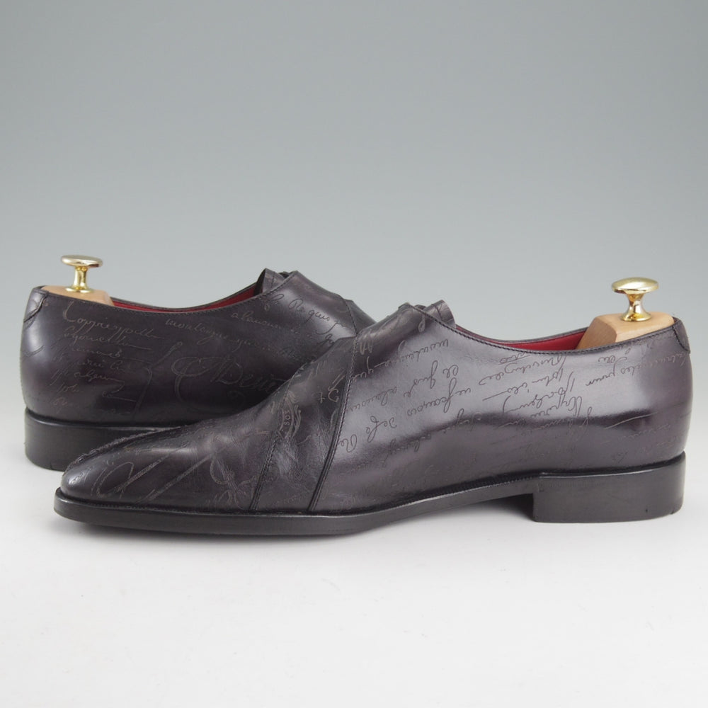 極上★(仏)ベルルッティ SIZE 9【カリグラフィー(スクリット)仕様★純正ツリー付/アートコレクション】ダブルモンク/黒系/Berluti★p403