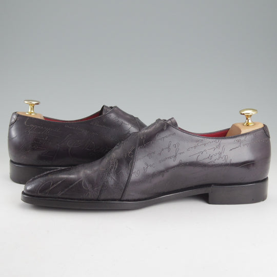 極上★(仏)ベルルッティ SIZE 9【カリグラフィー(スクリット)仕様★純正ツリー付/アートコレクション】ダブルモンク/黒系/Berluti★p403