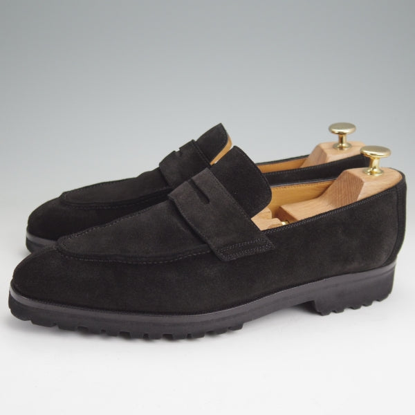 美品★(神戸)スピーゴラ SIZE 7.5【定価￥99,000-★ユナイテッドアローズ別注/SOVEREIGN/コインローファー】スエード/黒/SPIGOLA★n270