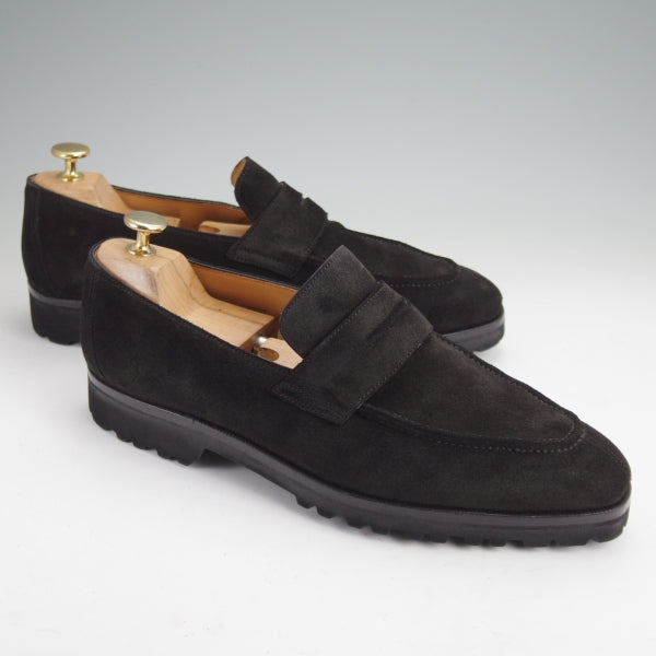 美品★(神戸)スピーゴラ SIZE 7.5【定価￥99,000-★ユナイテッドアローズ別注/SOVEREIGN/コインローファー】スエード/黒/SPIGOLA★n270