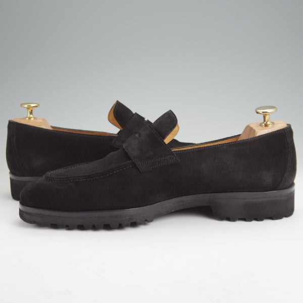美品★(神戸)スピーゴラ SIZE 7.5【定価￥99,000-★ユナイテッドアローズ別注/SOVEREIGN/コインローファー】スエード/黒/SPIGOLA★n270