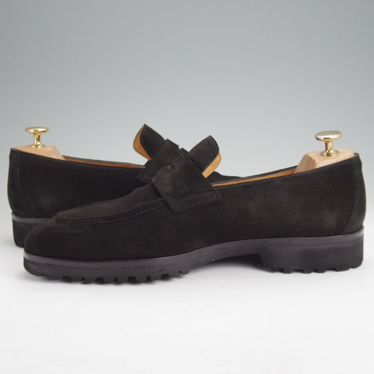 美品★(神戸)スピーゴラ SIZE 7.5【定価￥99,000-★ユナイテッドアローズ別注/SOVEREIGN/コインローファー】スエード/黒/SPIGOLA★n270