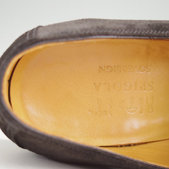 美品★(神戸)スピーゴラ SIZE 7.5【定価￥99,000-★ユナイテッドアローズ別注/SOVEREIGN/コインローファー】スエード/黒/SPIGOLA★n270
