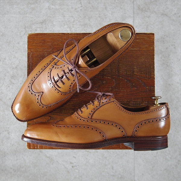 極上★(スペイン製)カルミナ SIZE 7【現行定価￥72,000-★トレーディングポスト別注/オックスフォードシューズ】カーフ/薄茶/CARMINA★n280