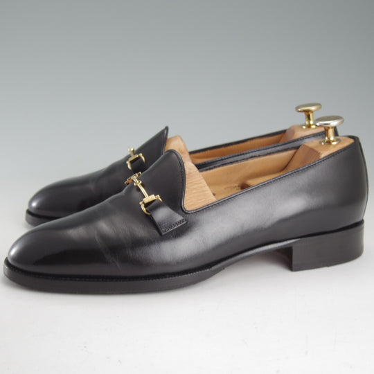 美品★(伊製)Le Yucca's/レユッカス SIZE 39.5【定価￥187,000-★エンツォ・ボナフェ製/Y27217】ビットローファー/Yeb 2ラスト/黒★o835