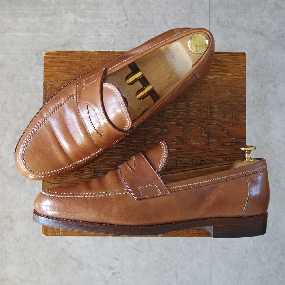 ★(伊)F.LLIジャコメッティ SIZE 43【定価￥136,400-★コインローファー/FG257】LUIGINOラスト/ホースレザー/茶/Giacometti★o295