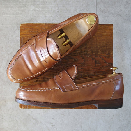 ★(伊)F.LLIジャコメッティ SIZE 43【定価￥136,400-★コインローファー/FG257】LUIGINOラスト/ホースレザー/茶/Giacometti★o295