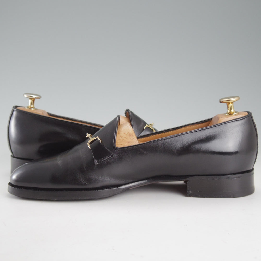 美品★(伊製)Le Yucca's/レユッカス SIZE 39.5【定価￥187,000-★エンツォ・ボナフェ製/Y27217】ビットローファー/Yeb 2ラスト/黒★o835