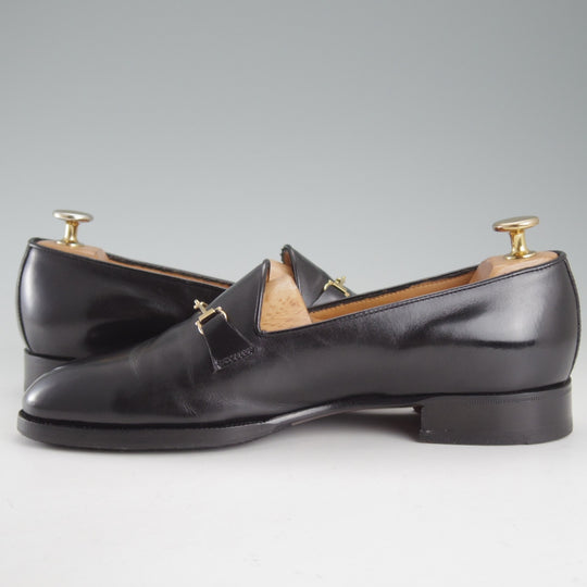 美品★(伊製)Le Yucca's/レユッカス SIZE 39.5【定価￥187,000-★エンツォ・ボナフェ製/Y27217】ビットローファー/Yeb 2ラスト/黒★o835