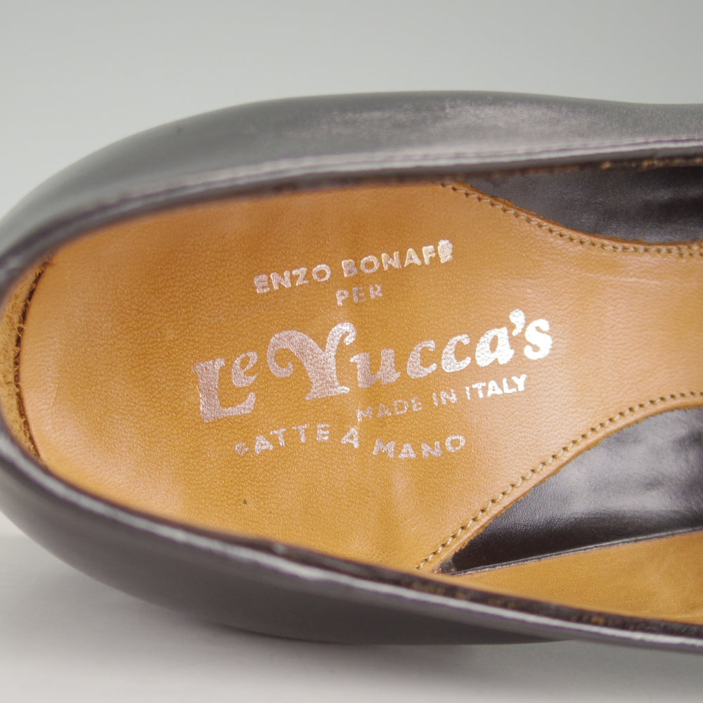 美品★(伊製)Le Yucca's/レユッカス SIZE 39.5【定価￥187,000-★エンツォ・ボナフェ製/Y27217】ビットローファー/Yeb 2ラスト/黒★o835