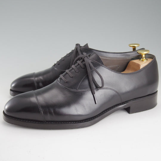 極上★(伊)F.LLIジャコメッティ SIZE 40.5【定価￥138,600-★ストレートチップ/FG602】GRIGIA SCラスト/カーフ/黒/Giacometti★o836
