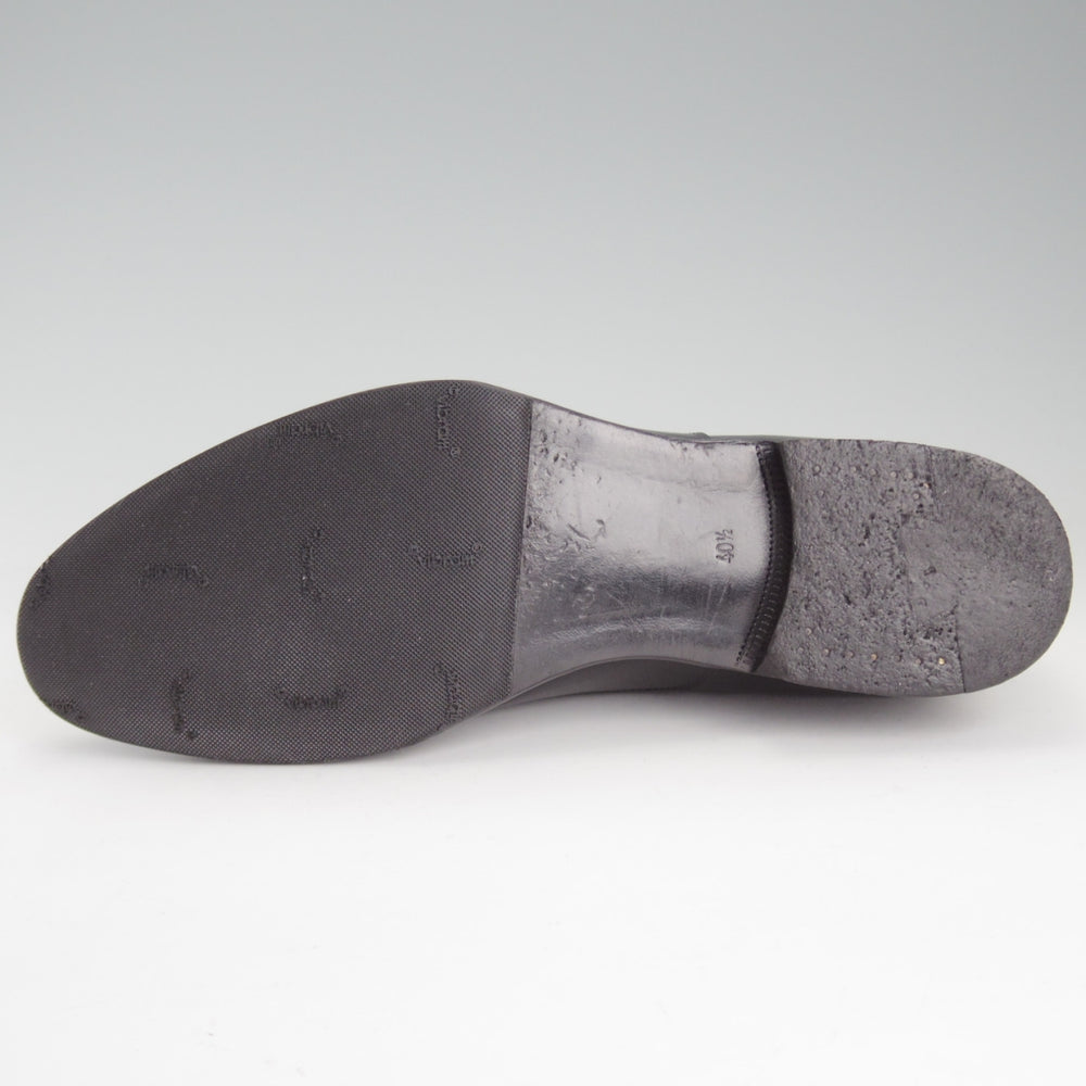 極上★(伊)F.LLIジャコメッティ SIZE 40.5【定価￥138,600-★ストレートチップ/FG602】GRIGIA SCラスト/カーフ/黒/Giacometti★o836