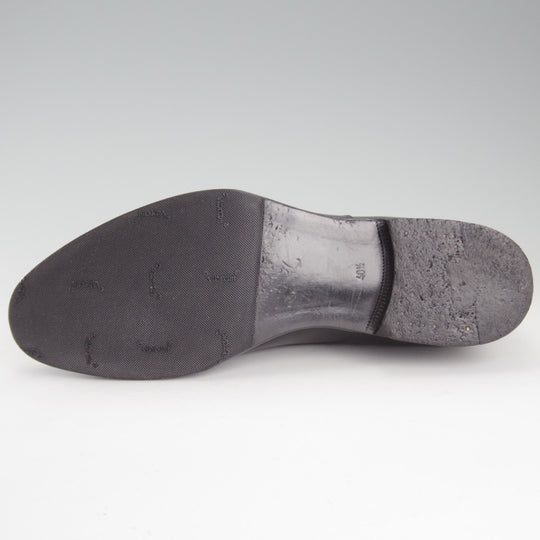 極上★(伊)F.LLIジャコメッティ SIZE 40.5【定価￥138,600-★ストレートチップ/FG602】GRIGIA SCラスト/カーフ/黒/Giacometti★o836