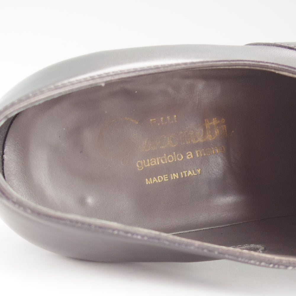 極上★(伊)F.LLIジャコメッティ SIZE 40.5【定価￥138,600-★ストレートチップ/FG602】GRIGIA SCラスト/カーフ/黒/Giacometti★o836