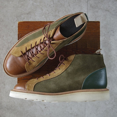極上★トリッカーズ SIZE 7.5【モデル定価￥132,000-★クレイジーパターン仕様のEthan/モンキーブーツ】M6077/茶×緑/Tricker's★n788