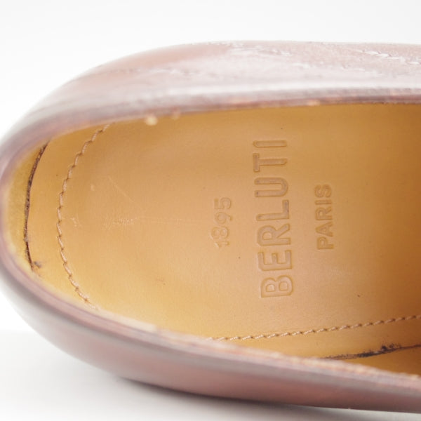 極美品★(仏)ベルルッティ SIZE 8【カリグラフィ(スクリット)仕様★オックスフォードシューズ/センターシーム】濃茶/Berluti★n781