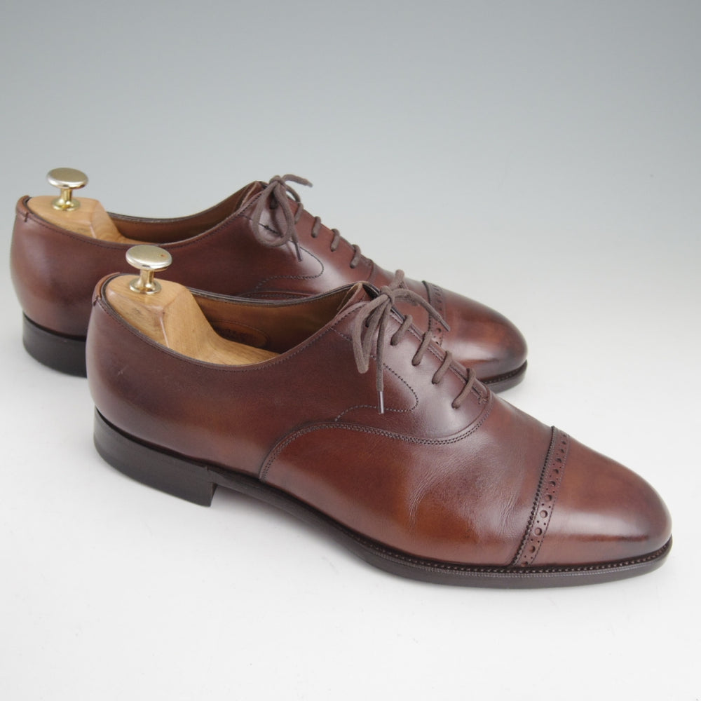 ★エドワードグリーン 8.5E【定価￥257,400-★BERKELEY/202ラスト】バークレー/パンチドキャップトゥ/カーフ/濃茶/EDWARD GREEN★p414
