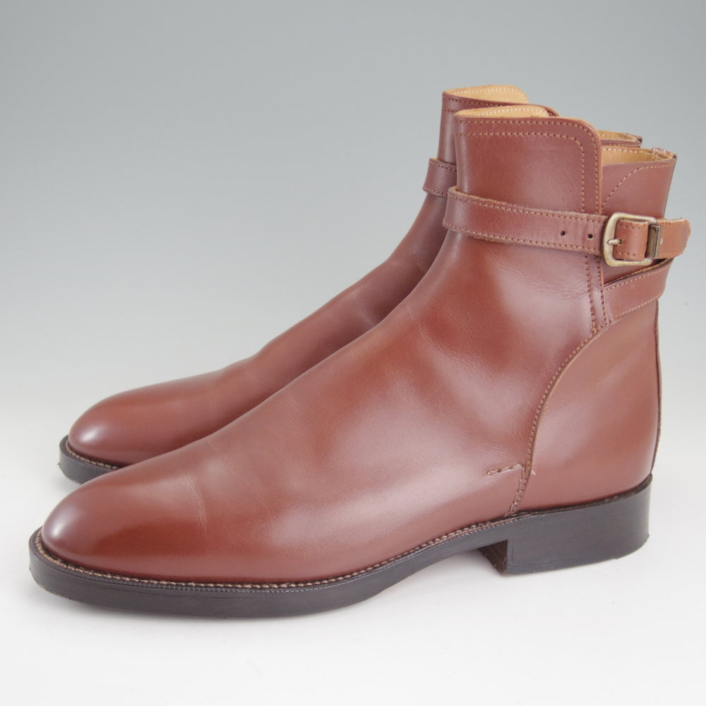 極上★(英)シュナイダーブーツ SIZE 7.5【定価￥198,000-★STRAP JODHPUR BOOTS/ジョッパーブーツ】52ラスト/茶/SCHNIEDER BOOTS★p416