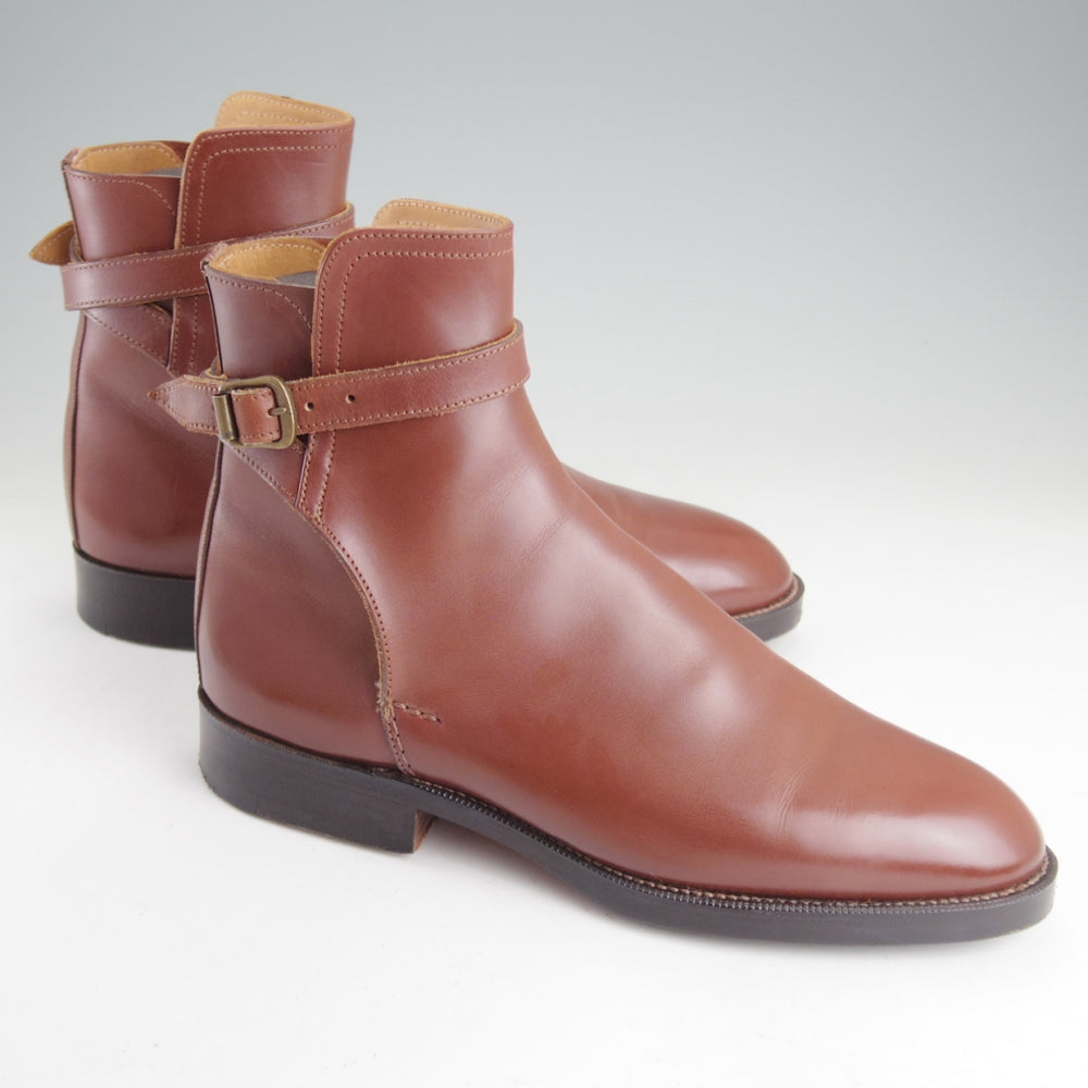 極上★(英)シュナイダーブーツ SIZE 7.5【定価￥198,000-★STRAP JODHPUR BOOTS/ジョッパーブーツ】52ラスト/茶/SCHNIEDER BOOTS★p416