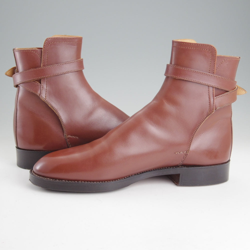 極上★(英)シュナイダーブーツ SIZE 7.5【定価￥198,000-★STRAP JODHPUR BOOTS/ジョッパーブーツ】52ラスト/茶/SCHNIEDER BOOTS★p416