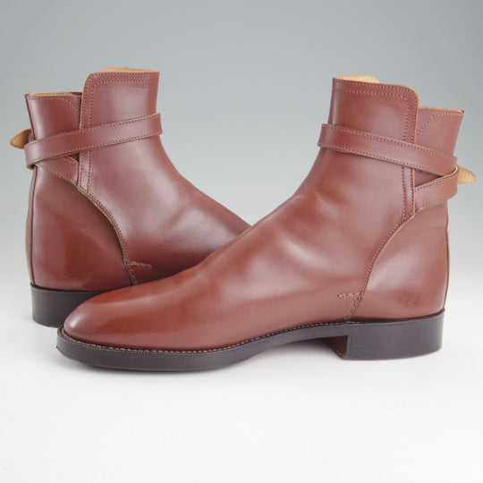 極上★(英)シュナイダーブーツ SIZE 7.5【定価￥198,000-★STRAP JODHPUR BOOTS/ジョッパーブーツ】52ラスト/茶/SCHNIEDER BOOTS★p416