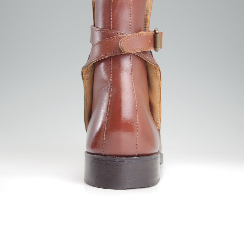 極上★(英)シュナイダーブーツ SIZE 7.5【定価￥198,000-★STRAP JODHPUR BOOTS/ジョッパーブーツ】52ラスト/茶/SCHNIEDER BOOTS★p416