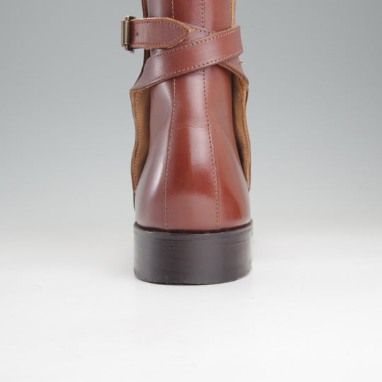 極上★(英)シュナイダーブーツ SIZE 7.5【定価￥198,000-★STRAP JODHPUR BOOTS/ジョッパーブーツ】52ラスト/茶/SCHNIEDER BOOTS★p416