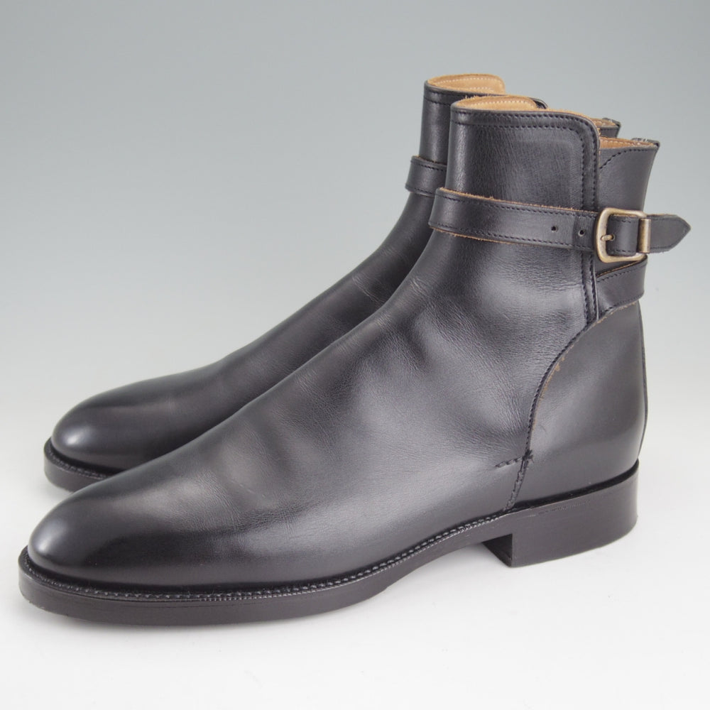 極上★(英)シュナイダーブーツ SIZE 7.5【定価￥198,000-★STRAP JODHPUR BOOTS/ジョッパーブーツ】52ラスト/黒/SCHNIEDER BOOTS★p417