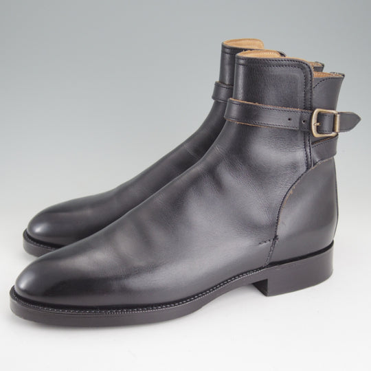 極上★(英)シュナイダーブーツ SIZE 7.5【定価￥198,000-★STRAP JODHPUR BOOTS/ジョッパーブーツ】52ラスト/黒/SCHNIEDER BOOTS★p417