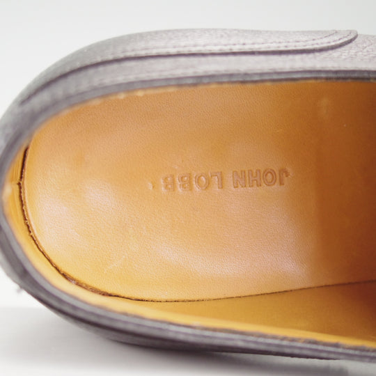 極美品★ジョンロブ 7E【定価￥266,200-★HARLYN/スキンステッチ/8695ラスト】Uチップ/シボ革/黒/メンズ/JOHN LOBB★o843