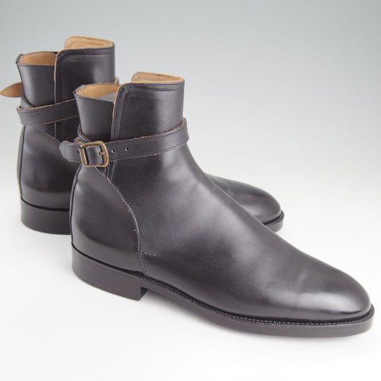 極上★(英)シュナイダーブーツ SIZE 7.5【定価￥198,000-★STRAP JODHPUR BOOTS/ジョッパーブーツ】52ラスト/黒/SCHNIEDER BOOTS★p417