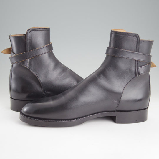 極上★(英)シュナイダーブーツ SIZE 7.5【定価￥198,000-★STRAP JODHPUR BOOTS/ジョッパーブーツ】52ラスト/黒/SCHNIEDER BOOTS★p417