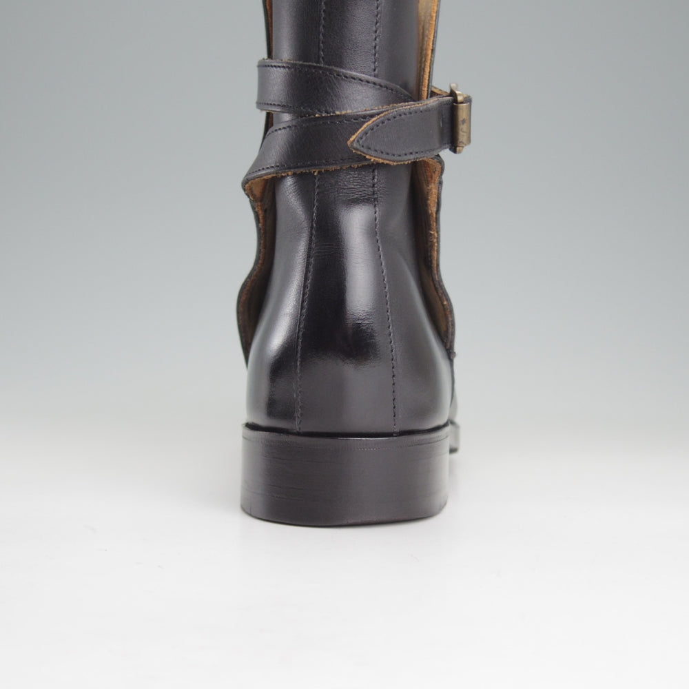 極上★(英)シュナイダーブーツ SIZE 7.5【定価￥198,000-★STRAP JODHPUR BOOTS/ジョッパーブーツ】52ラスト/黒/SCHNIEDER BOOTS★p417