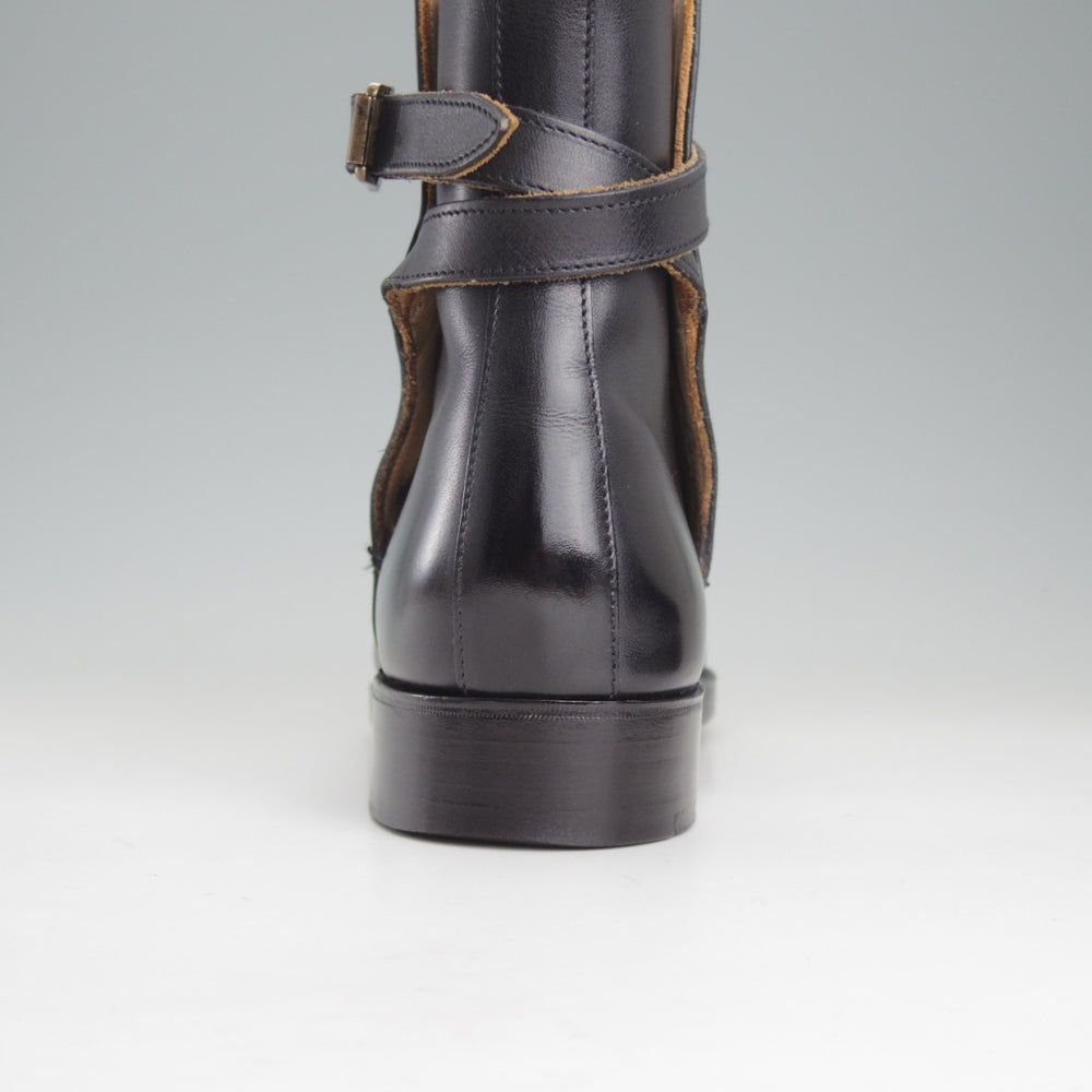 極上★(英)シュナイダーブーツ SIZE 7.5【定価￥198,000-★STRAP JODHPUR BOOTS/ジョッパーブーツ】52ラスト/黒/SCHNIEDER BOOTS★p417
