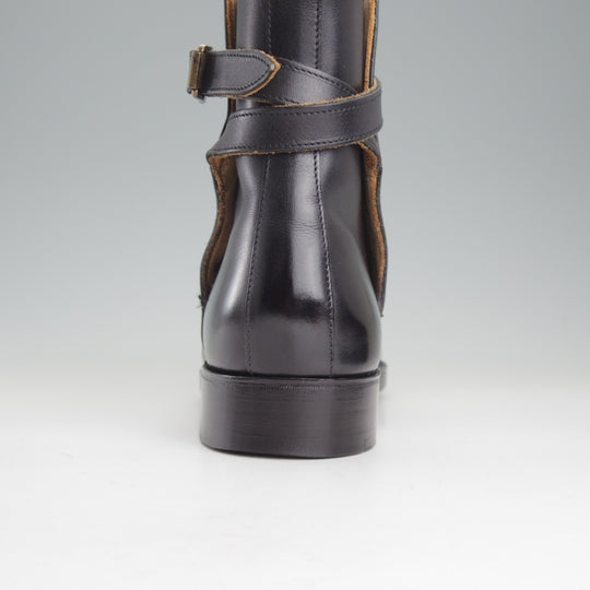 極上★(英)シュナイダーブーツ SIZE 7.5【定価￥198,000-★STRAP JODHPUR BOOTS/ジョッパーブーツ】52ラスト/黒/SCHNIEDER BOOTS★p417