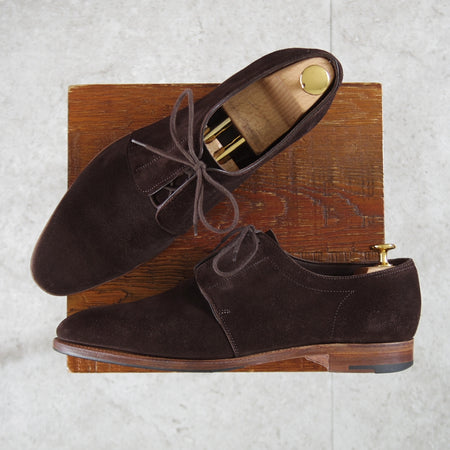 極上★ジョンロブ 7E【定価￥248,400-★プレーントゥ/BAY】8695ラスト/スエード/濃茶/メンズ/JOHN LOBB★o850