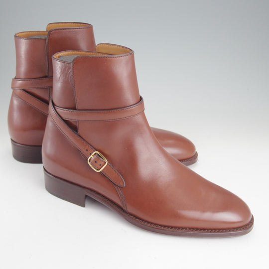 未使用★(伊)タニノクリスチー SIZE 8.5【貴重★ブラックラピド製法/ジョッパーブーツ/AMBITO】カーフ/茶/メンズ/TANINO CRISCI★p418