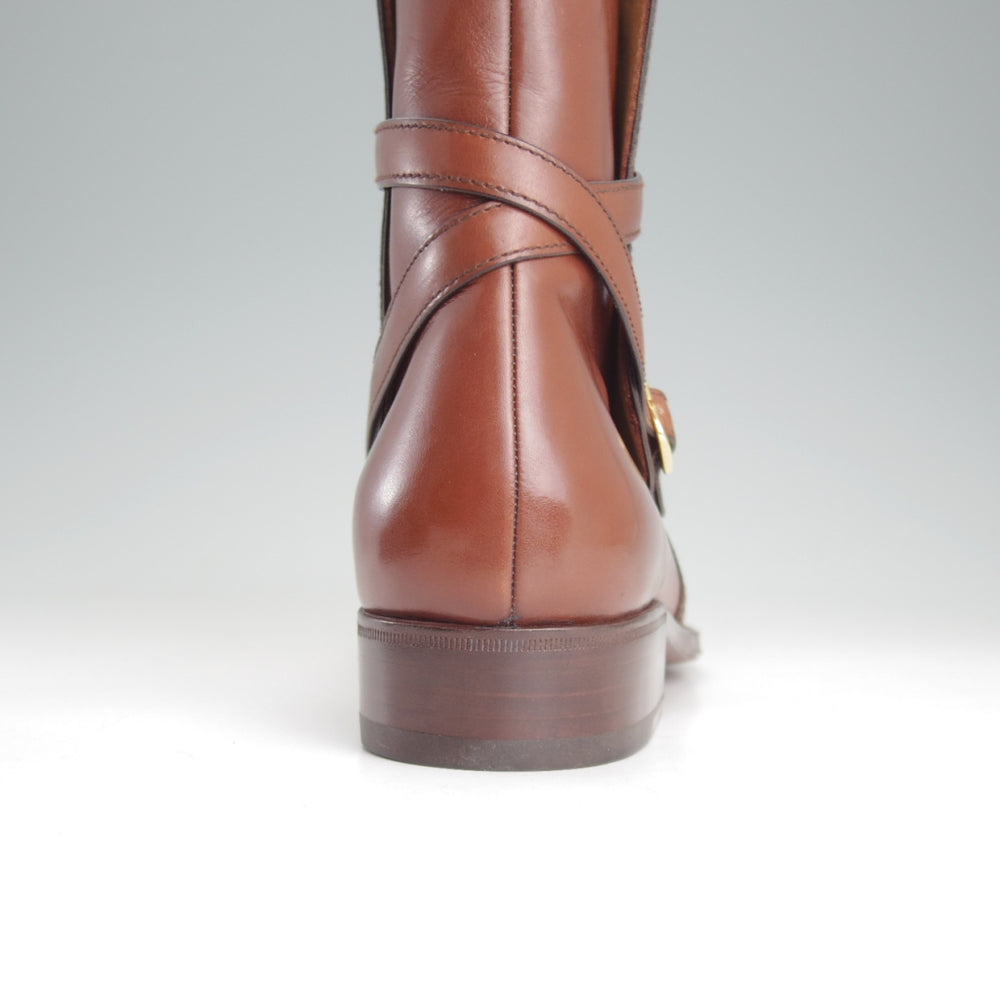 未使用★(伊)タニノクリスチー SIZE 8.5【貴重★ブラックラピド製法/ジョッパーブーツ/AMBITO】カーフ/茶/メンズ/TANINO CRISCI★p418