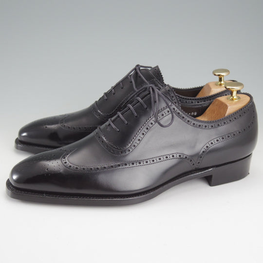 未使用★三陽山長 SIZE 8【現行定価10万円程度★隼之介/R309ラスト】JUNNOSUKE/イミテーションブローグ/カーフ/黒/Sanyo Yamacho★o298