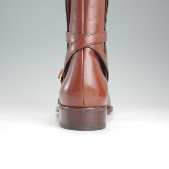 未使用★(伊)タニノクリスチー SIZE 8.5【貴重★ブラックラピド製法/ジョッパーブーツ/AMBITO】カーフ/茶/メンズ/TANINO CRISCI★p418