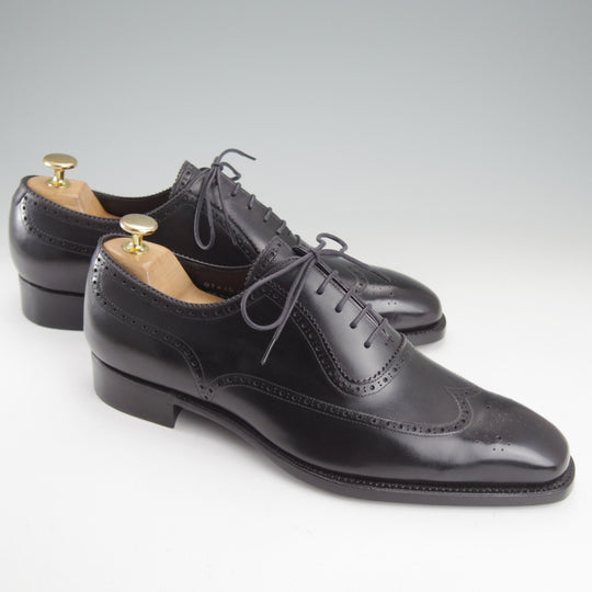 未使用★三陽山長 SIZE 8【現行定価10万円程度★隼之介/R309ラスト】JUNNOSUKE/イミテーションブローグ/カーフ/黒/Sanyo Yamacho★o298