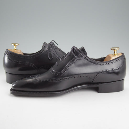 未使用★三陽山長 SIZE 8【現行定価10万円程度★隼之介/R309ラスト】JUNNOSUKE/イミテーションブローグ/カーフ/黒/Sanyo Yamacho★o298