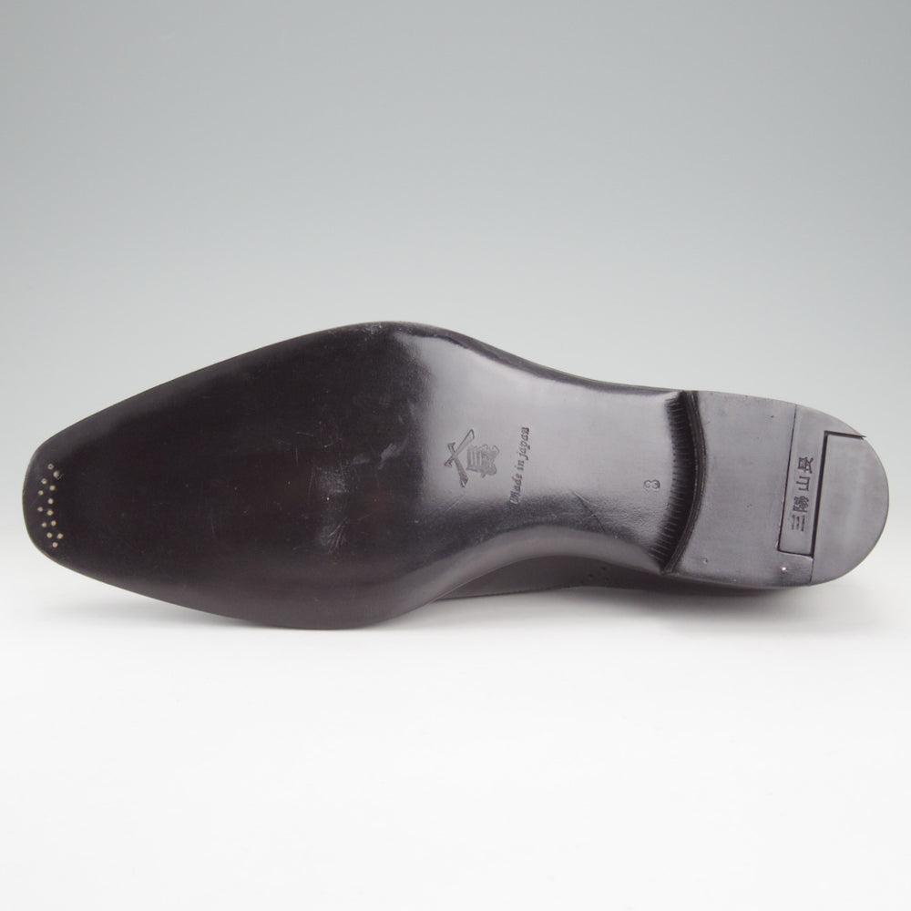 未使用★三陽山長 SIZE 8【現行定価10万円程度★隼之介/R309ラスト】JUNNOSUKE/イミテーションブローグ/カーフ/黒/Sanyo Yamacho★o298