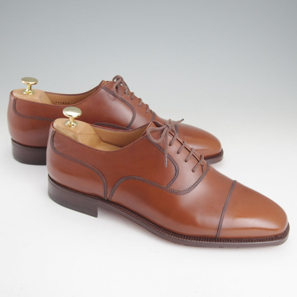 未使用★(伊)タニノクリスチー SIZE 9【高額★ハンドソーンウェルテッド製法/ストレートチップ】カーフ/茶/メンズ/TANINO CRISCI★p419