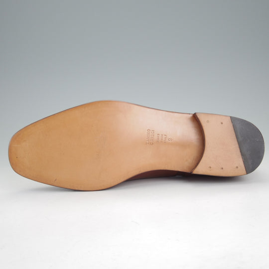 未使用★(伊)タニノクリスチー SIZE 9【高額★ハンドソーンウェルテッド製法/ストレートチップ】カーフ/茶/メンズ/TANINO CRISCI★p419