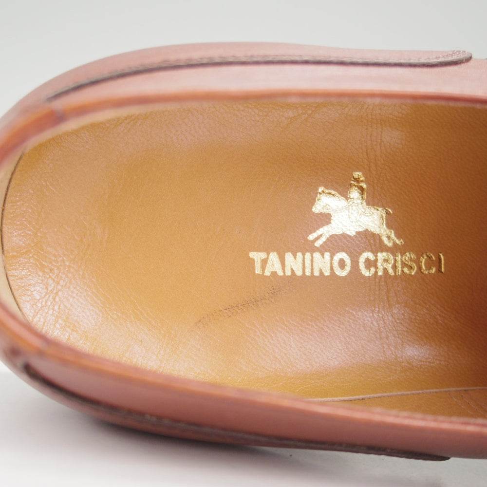 未使用★(伊)タニノクリスチー SIZE 9【高額★ハンドソーンウェルテッド製法/ストレートチップ】カーフ/茶/メンズ/TANINO CRISCI★p419