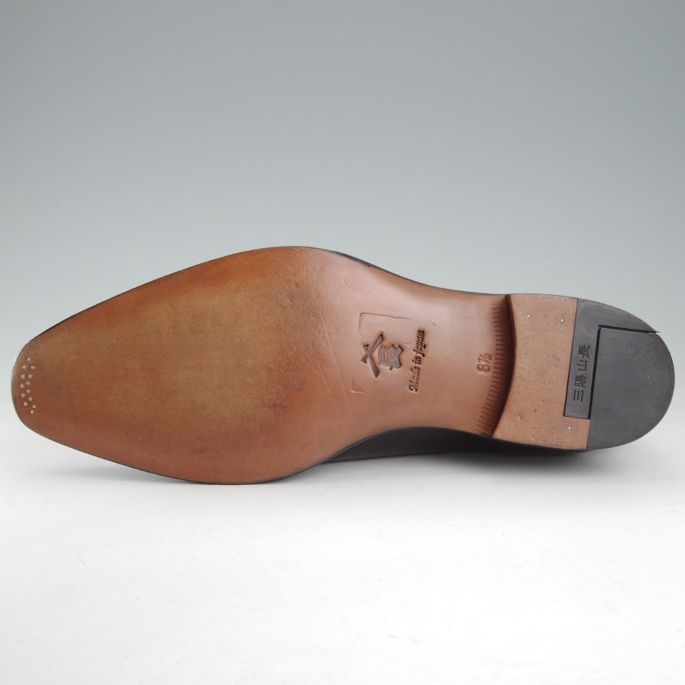 極美品★三陽山長 SIZE 8.5【現オーダー価格10万円以上★純正シューツリー付/ホールカット/一之介】R309ラスト/カーフ/黒/メンズ★o845