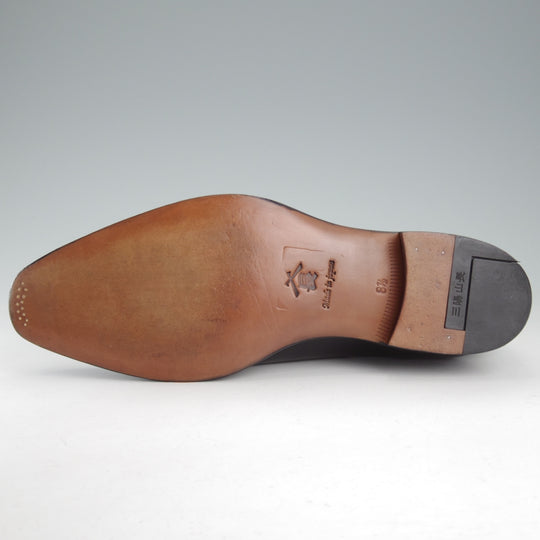 極美品★三陽山長 SIZE 8.5【現オーダー価格10万円以上★純正シューツリー付/ホールカット/一之介】R309ラスト/カーフ/黒/メンズ★o845
